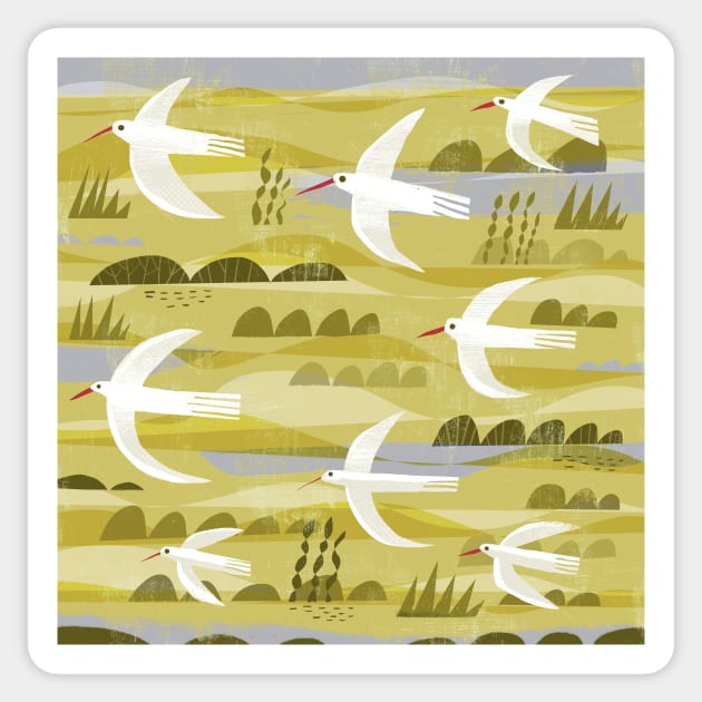Marsh birds Sticker by Gareth Lucas